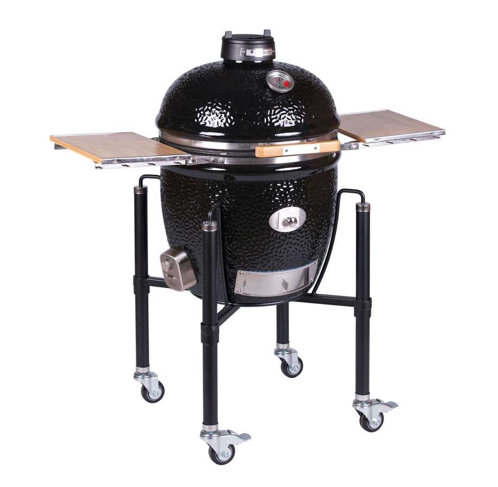 Monolith Keramikgrill Classic BBQ Guru Edition PRO-Serie 2.0 Black Ø 44 cm mit Gestell/Seitentische Monolith Keramikgrill Classic BBQ Guru Edition PRO-Serie 2.0 Black Ø 44 cm mit Gestell/Seitentische