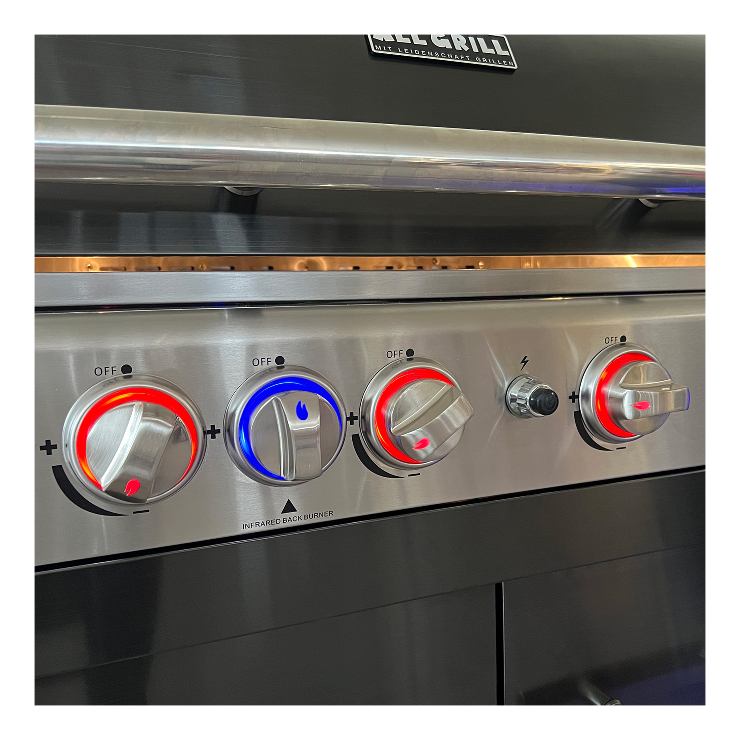 ALLGRILL Metallguss Drehknöpfe mit LED-Beleuchtung und Farbwechsler für CHEF Gasgrills (50-)