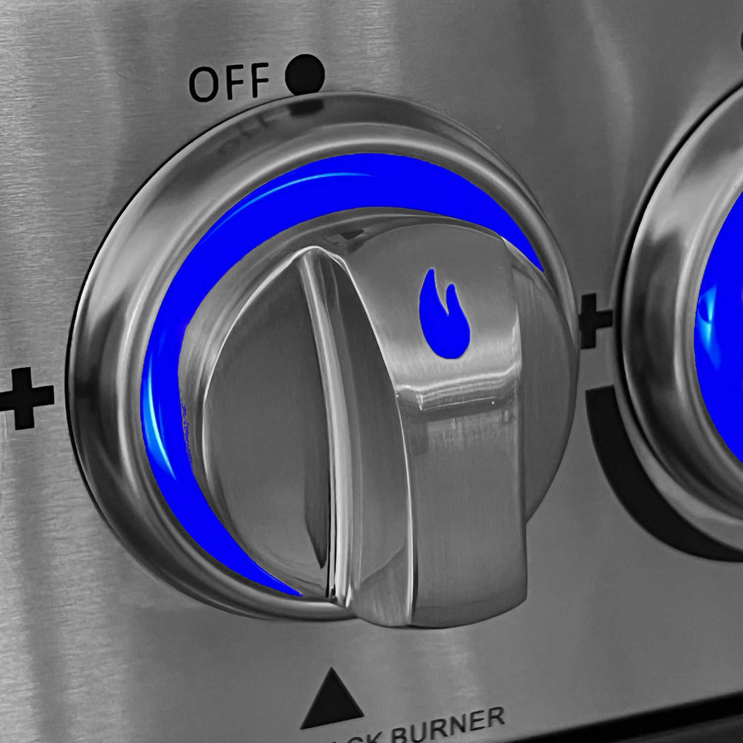ALLGRILL Metallguss Drehknöpfe mit LED-Beleuchtung und Farbwechsler für CHEF Gasgrills (50-)