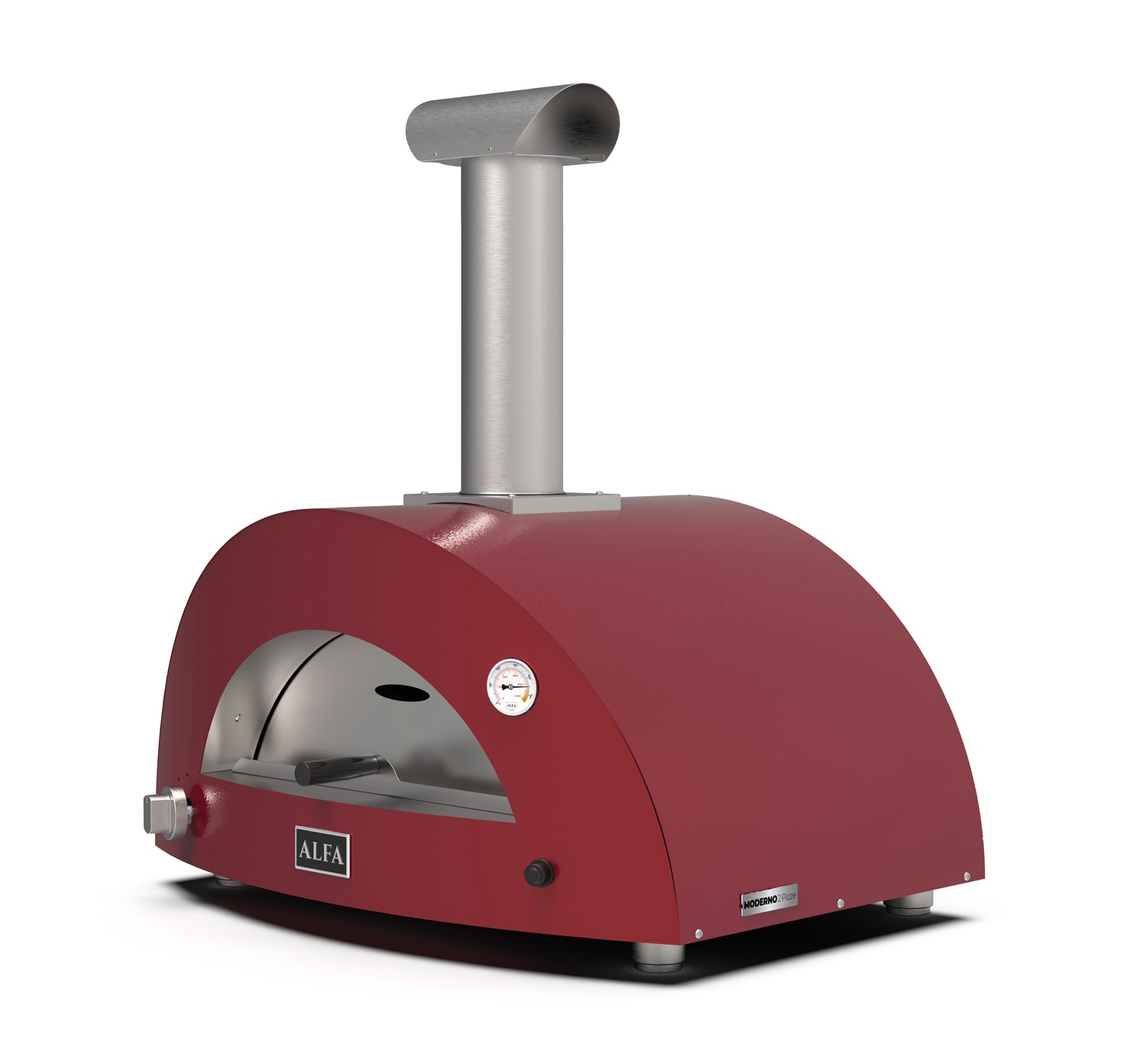 Alfa Forni Gas Pizzaofen MODERNO 2 Pizze Antik Rot FXMD-2P-GROA-DE