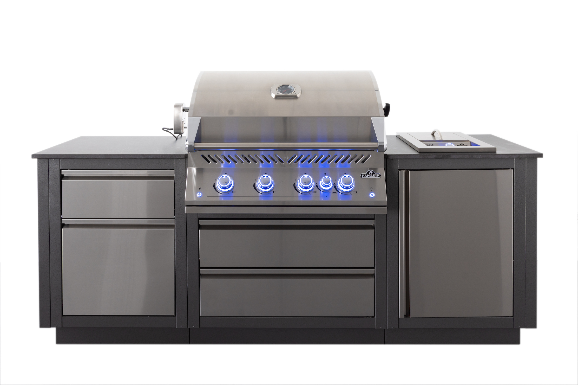 Napoleon Outdoor Küche Oasis Compact 105 mit BIG32-1 Einbaugrill und Einbau Sizzle Zone Napoleon Outdoor Küche Oasis Compact 105 mit BIG32-1 Einbaugrill und Einbau Sizzle Zone