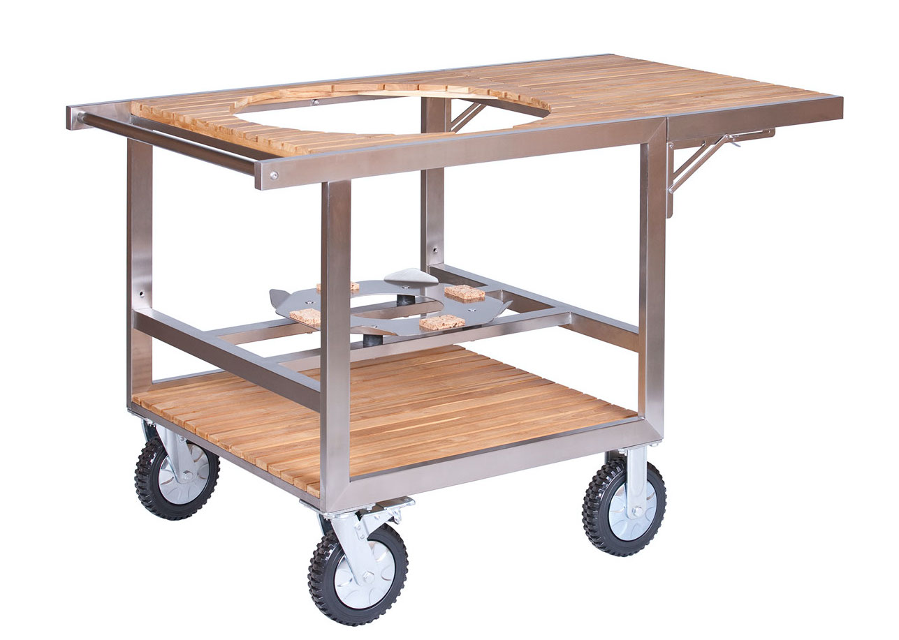 Monolith Buggy inklusive Seitentisch für Monolith LeCHEF Edelstahl Teakholz 201017-L Monolith Buggy inklusive Seitentisch für Monolith LeCHEF Edelstahl Teakholz 201017-L