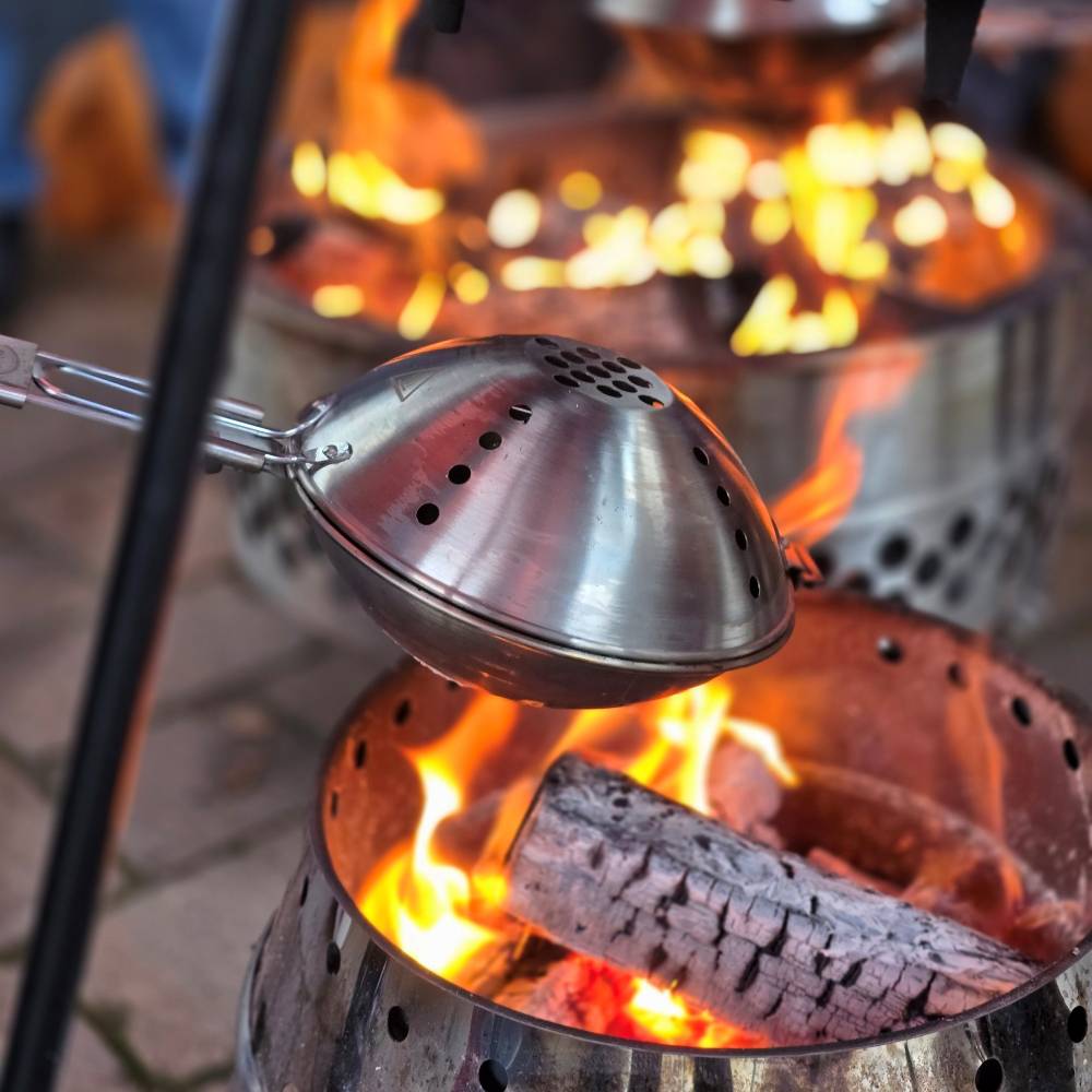 Petromax Popcornmaker aus Edelstahl für Popcorn direkt am Lagerfeuer PCMAKER