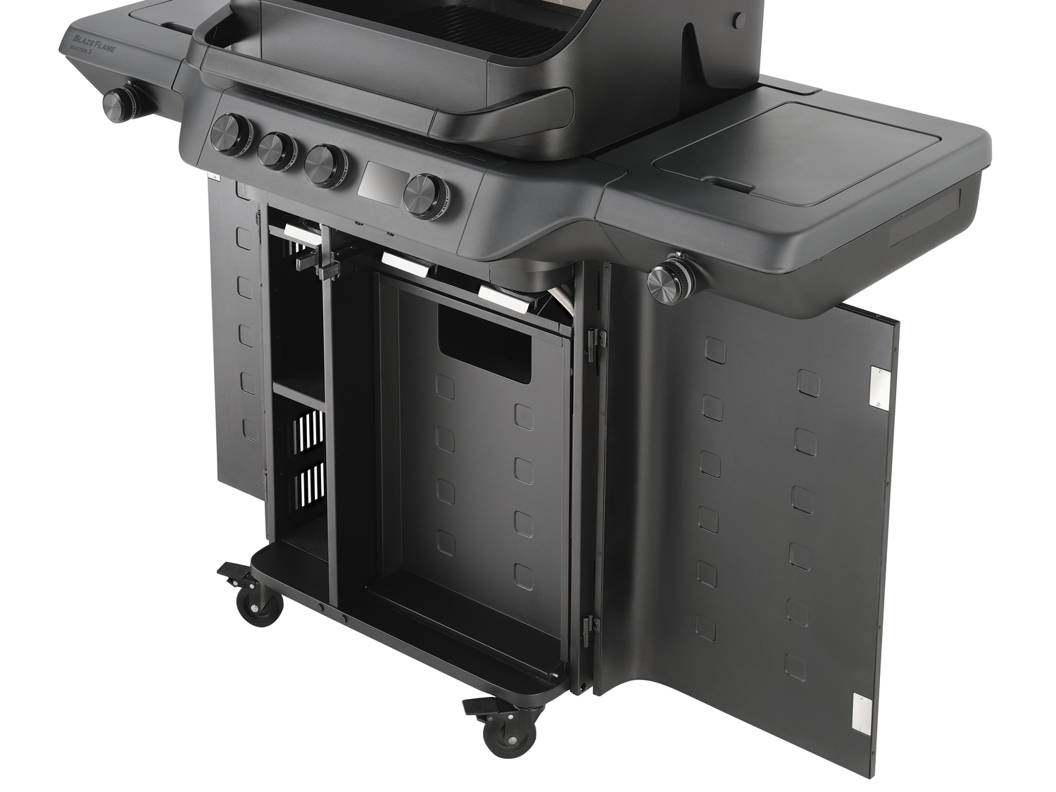 Rösle Gasgrill BLAZEFLAME Master 3 Schwarz mit PRIMEZONE, Backburner und Seitenbrenner 250600