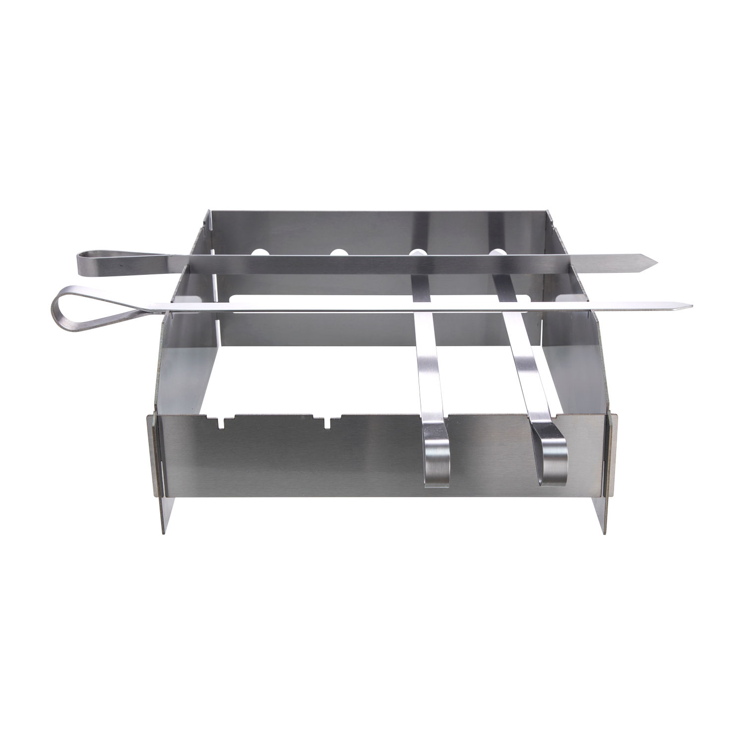 Allgrill Schaschlikspieß-Set für Steakzone Chef Extrem, Ultra, Outdoorküche 33x29x12,5 cm Edelstahl Spritzschutz