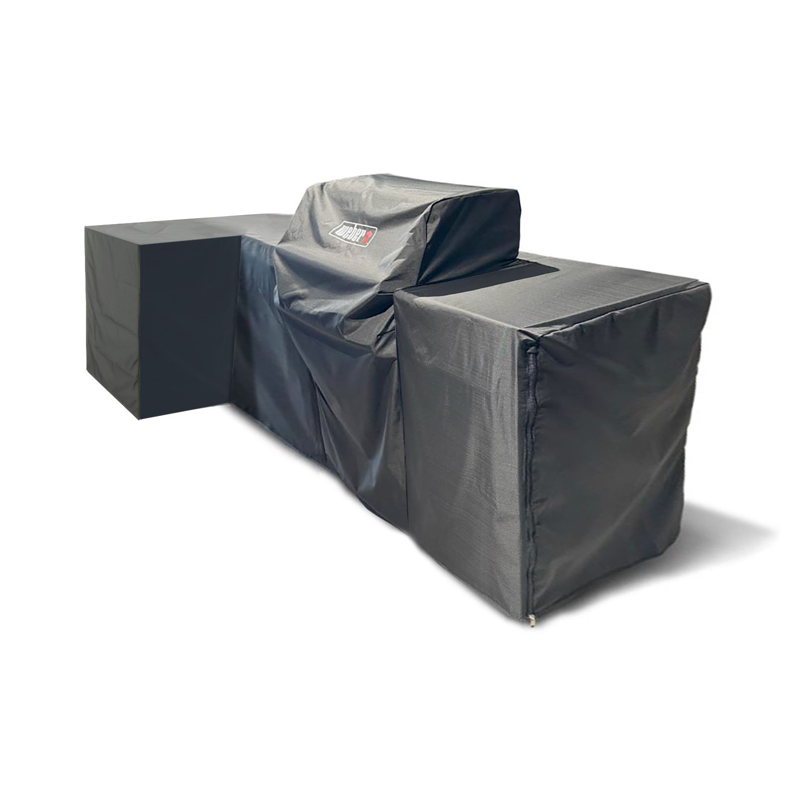 Weber BBQ Kitchen Abdeckhaube für 3 Module, Genesis 3-Brenner Grill rechts platziert mit Eck-Modul Weber BBQ Kitchen Abdeckhaube für 3 Module, Genesis 3-Brenner Grill rechts platziert mit Eck-Modul