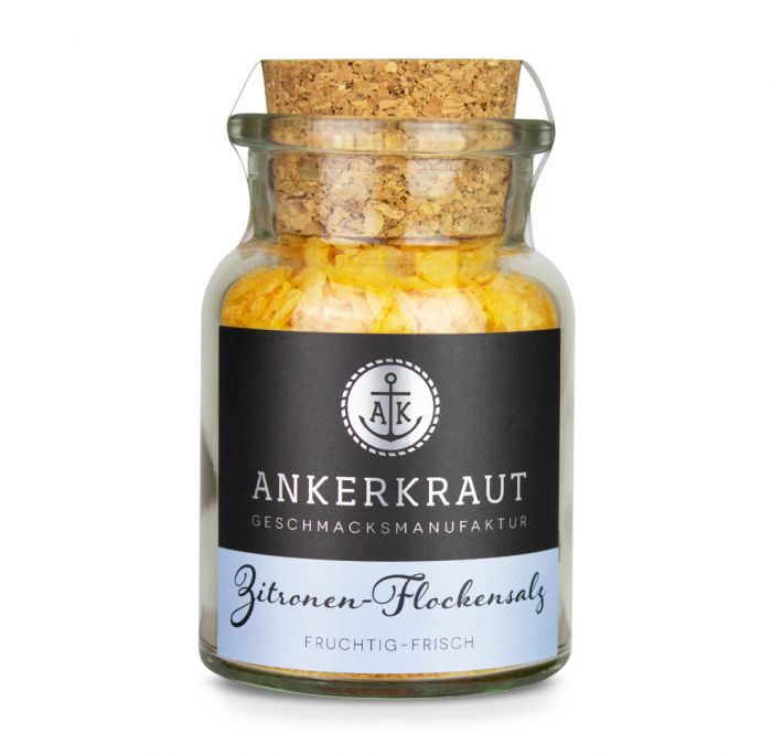 Ankerkraut Zitronen-Flockensalz Gewürzmischung im Korkenglas 100 g Gewürzsalz Ankerkraut Zitronen-Flockensalz Gewürzmischung im Korkenglas 100 g Gewürzsalz