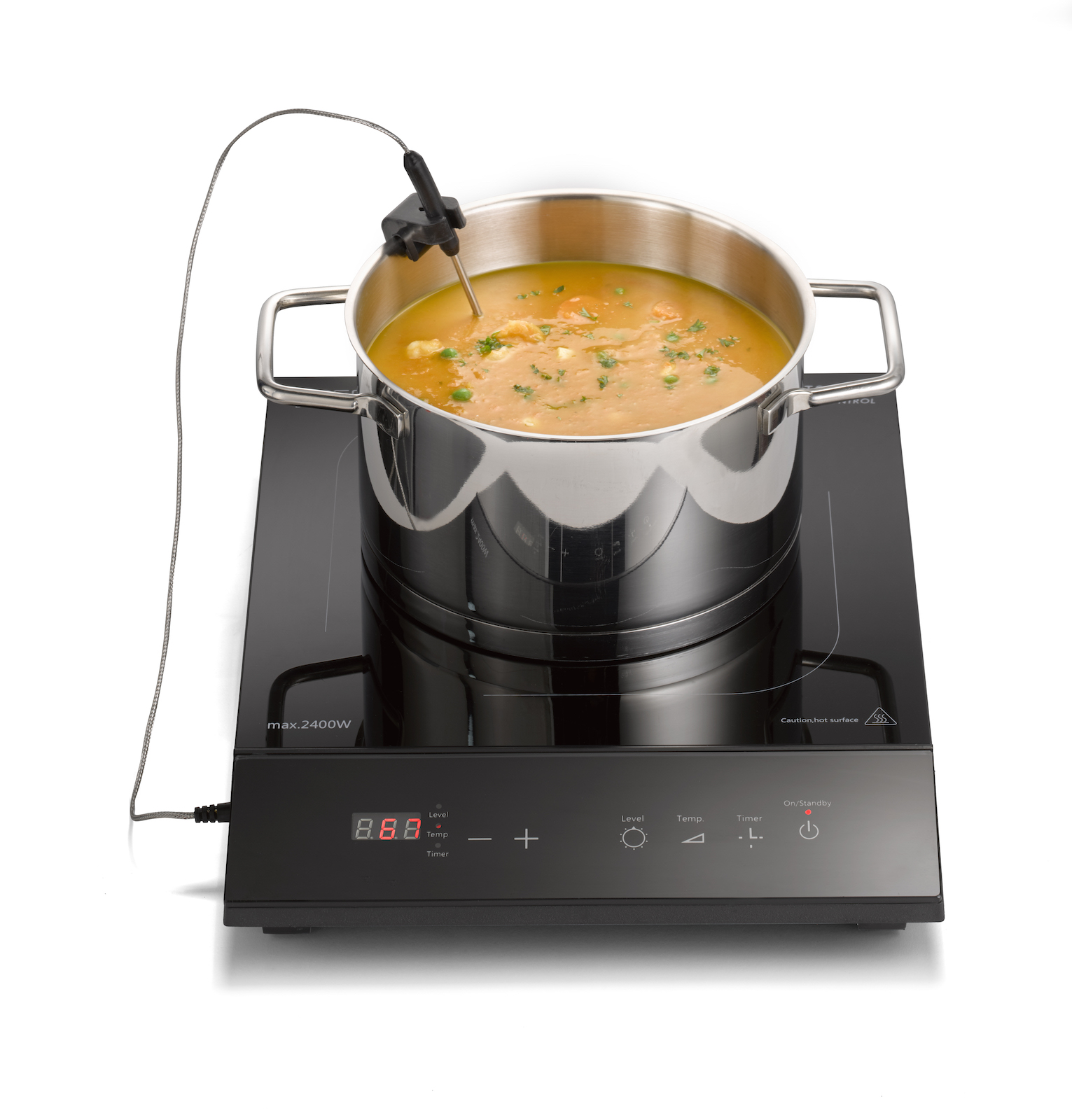 Caso Design TC 2400 Thermo Control Mobiles Induktionskochfeld Kochplatte mit Temperaturkontrolle
