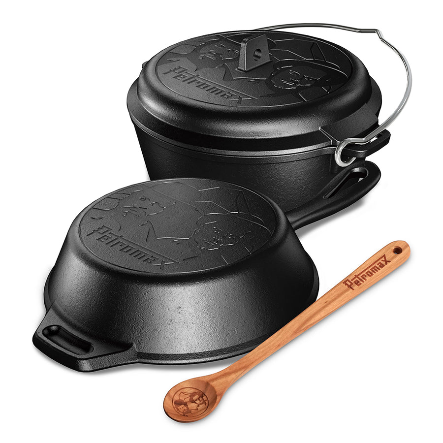Petromax Set Gusseisenpfanne + Dutch Oven + Holzlöffel - Bud Spencer & Terence Hill Edition SET-SH