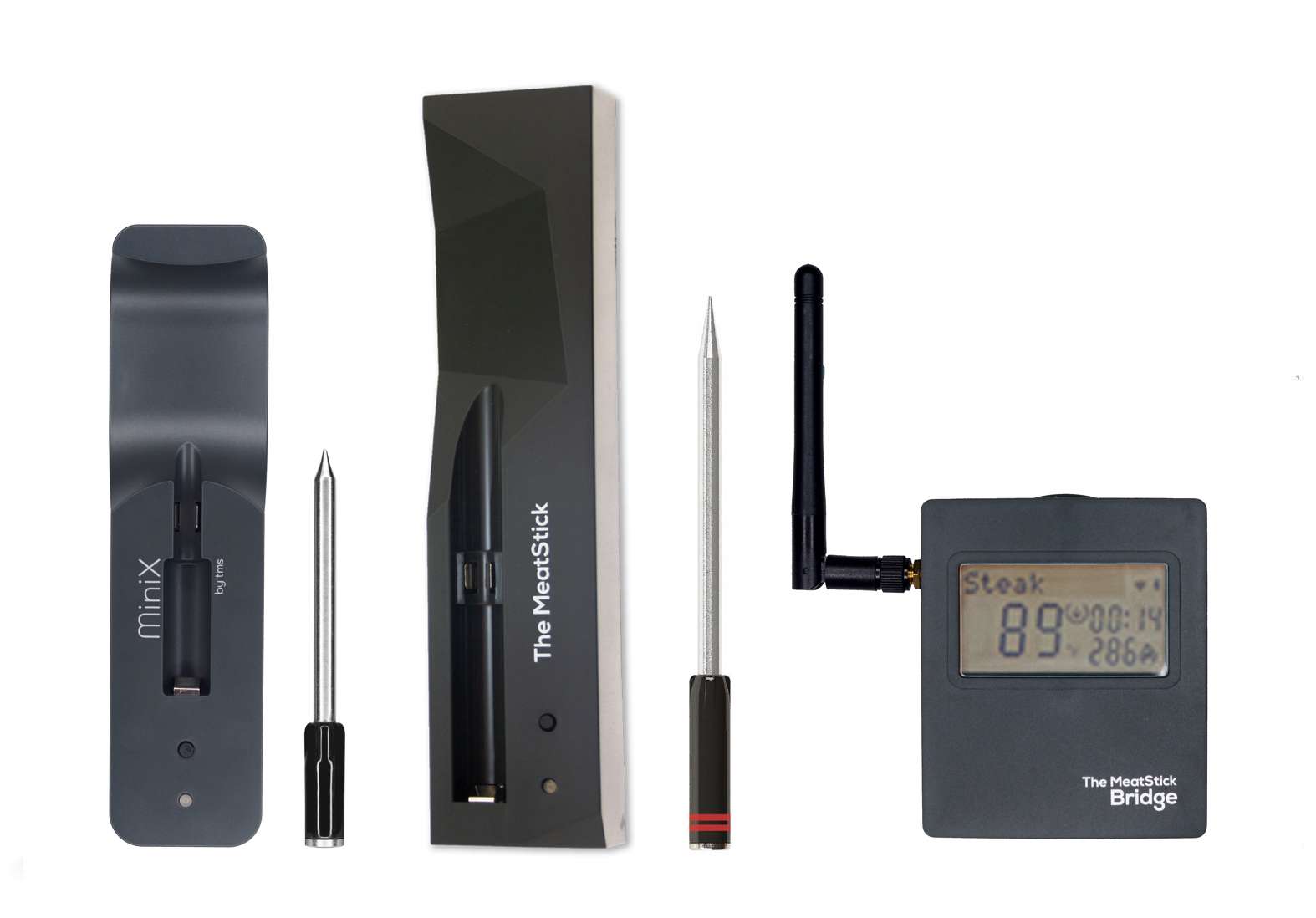 The Meat Stick & Meat Stick Mini X - WiFi Combo SET 8 mit Ladegerät Kabelloses BBQ Grillthermometer The Meat Stick & Meat Stick Mini X - WiFi Combo SET 8 mit Ladegerät Kabelloses BBQ Grillthermometer
