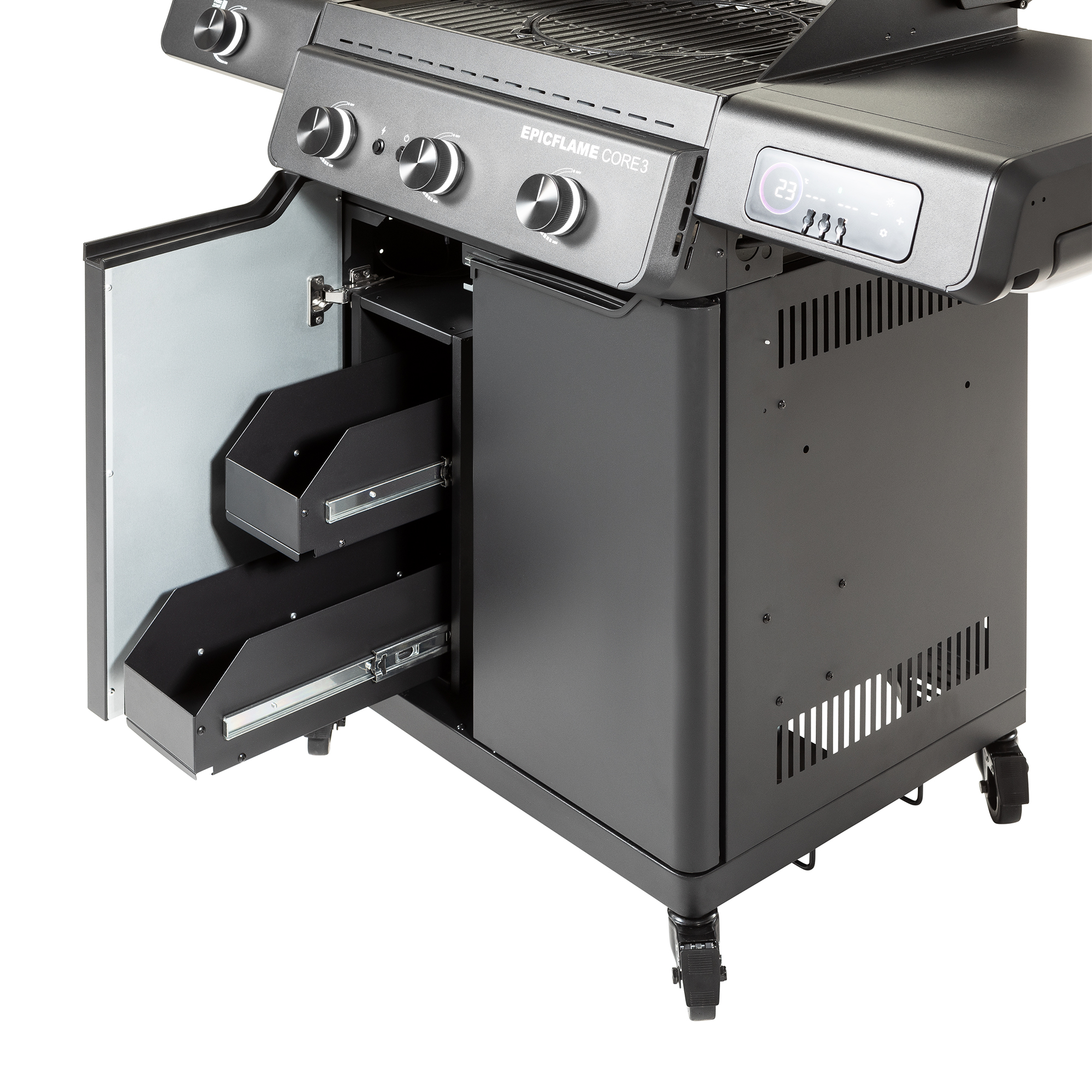 Rösle Gasgrill EPICFLAME Core 3 Schwarz mit PRIMEZONE 251164