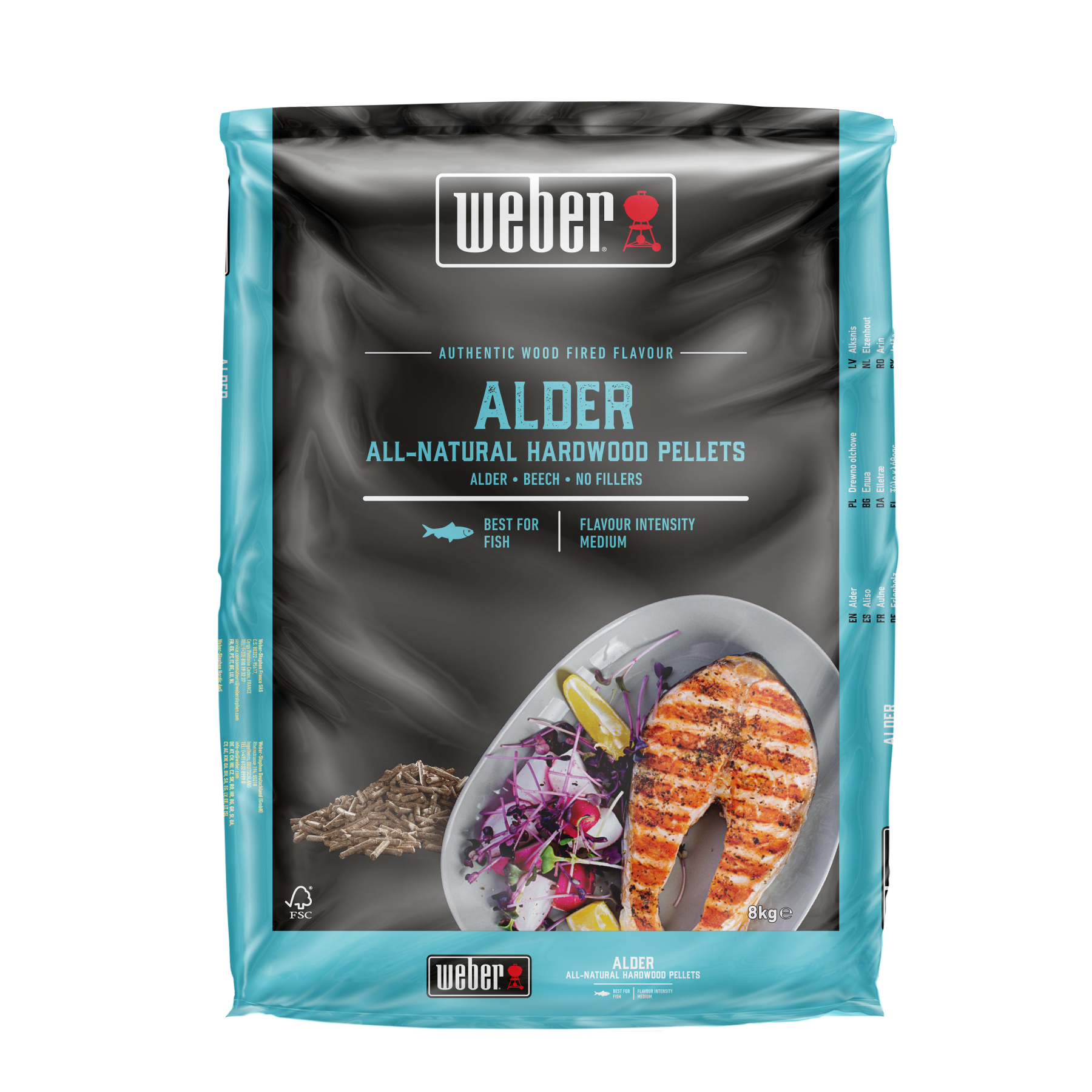 Weber 100 % natürliche Hartholzpellets aus Erlenholz - 8 kg 3401052