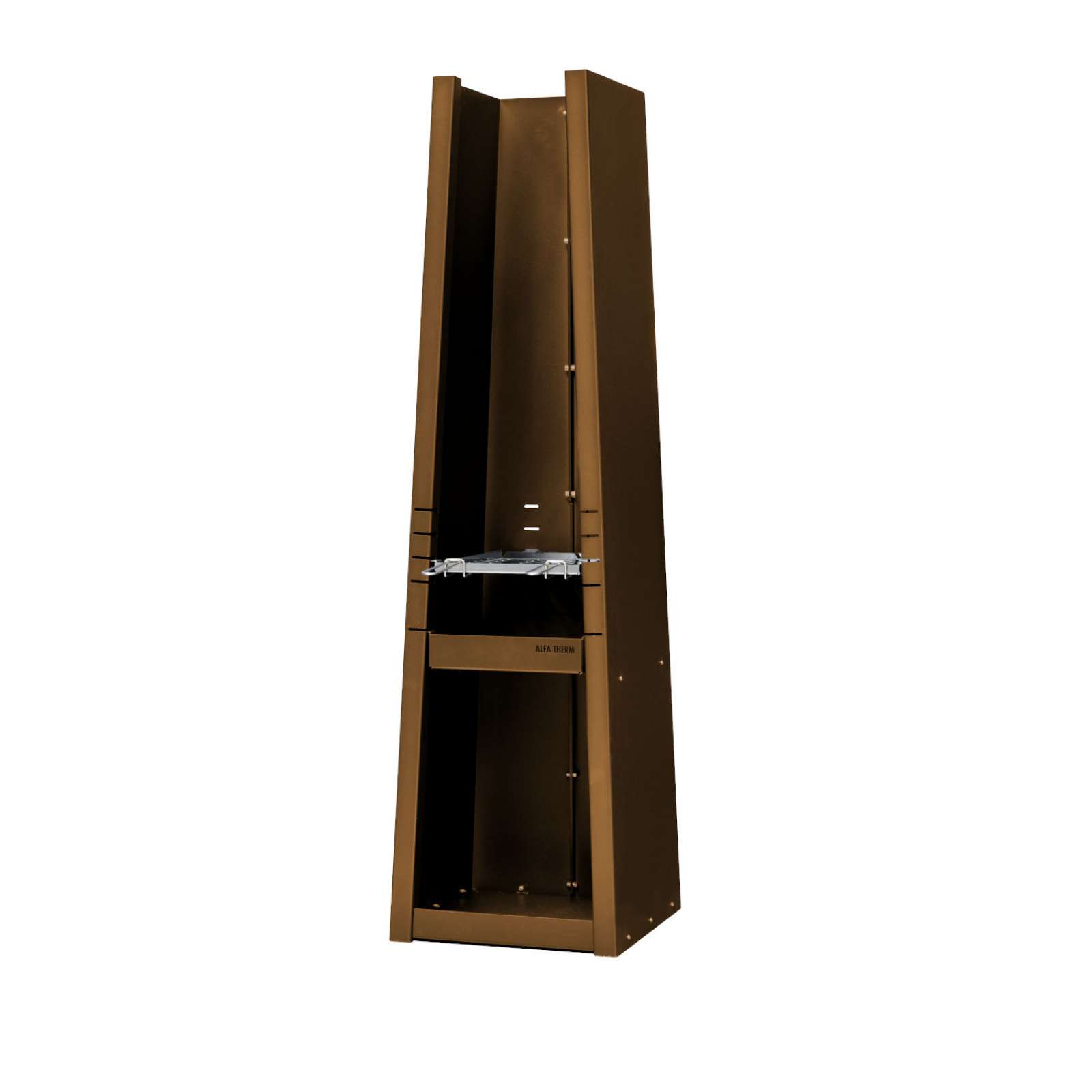 Hainser Gartenkamin und Grill Pyramid Bend Cor-Ten® 4-Stahl 50x50x180 cm