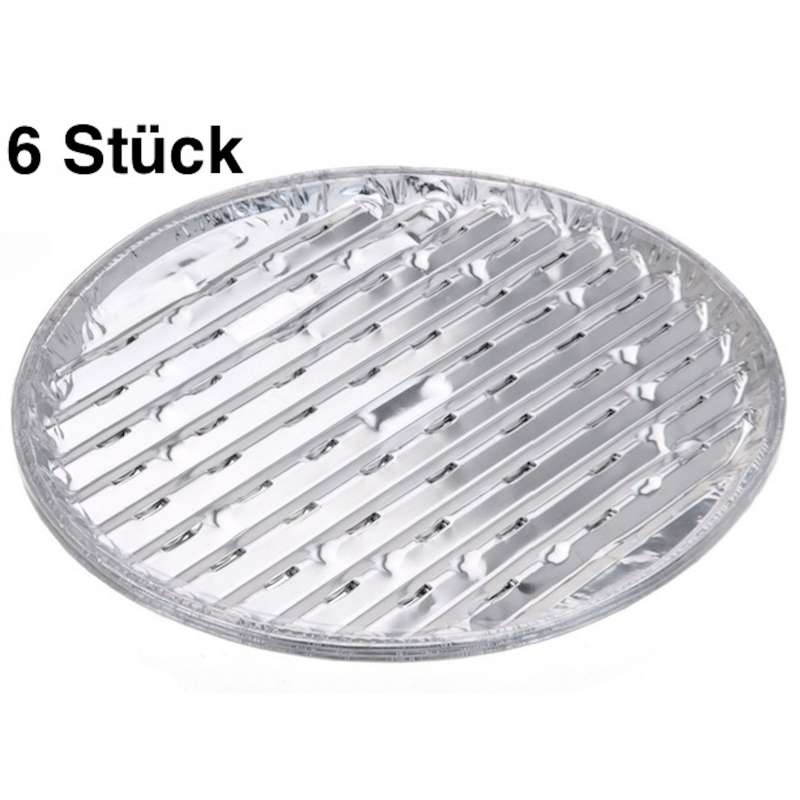 6 Stück Aluschale ø 35 cm Grillschale Grillteller Grillplatte Grillunterlage