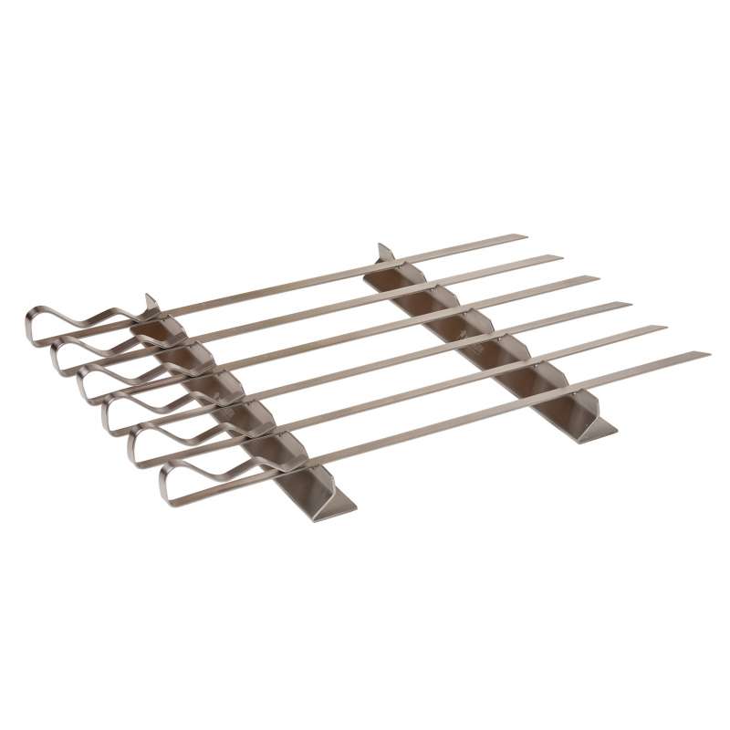 Monolith Grillspieß-Set mit 6 Spießen & 2-teiliger Halterung Edelstahl 43 cm M-206001