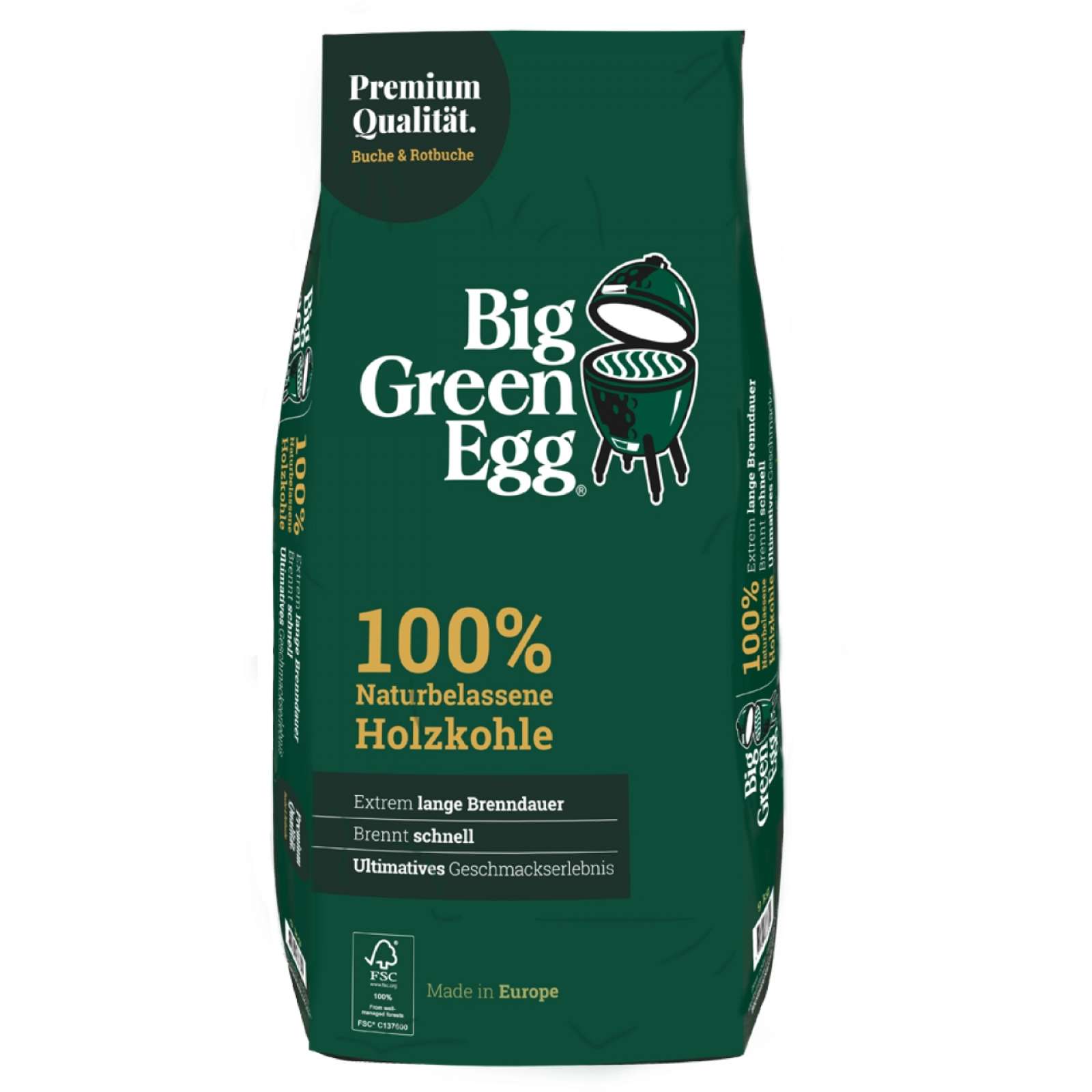 Big Green Egg 100% naturbelassene Premium Buchenholzkohle 9 kg 666304