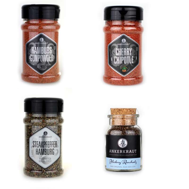 Ankerkraut 4er Classic BBQ Rub Marinaden und Gewürze Set