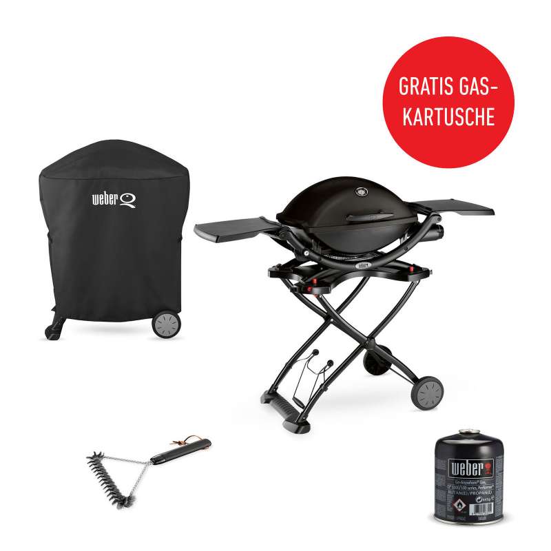 Weber Vorteils-Set Q 1200 Mobil Black Line Gasgrill