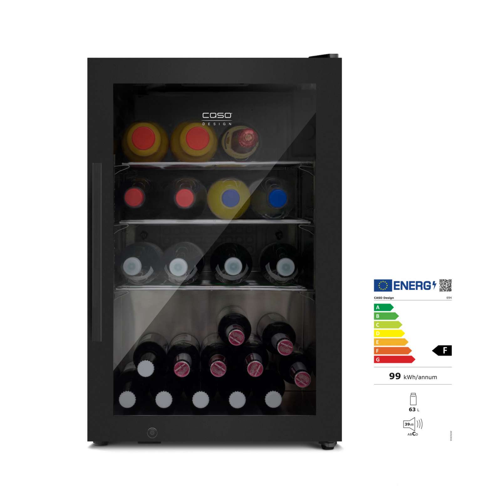Caso Barbecue Cooler Black R Outdoor Getränkekühlschrank mit Rechtsanschlag EEK: F / Spektrum: A-G