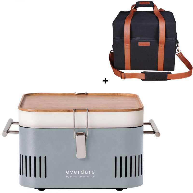 Everdure Holzkohlegrill Cube Farbe Stone tragbar inkl. Transporttasche