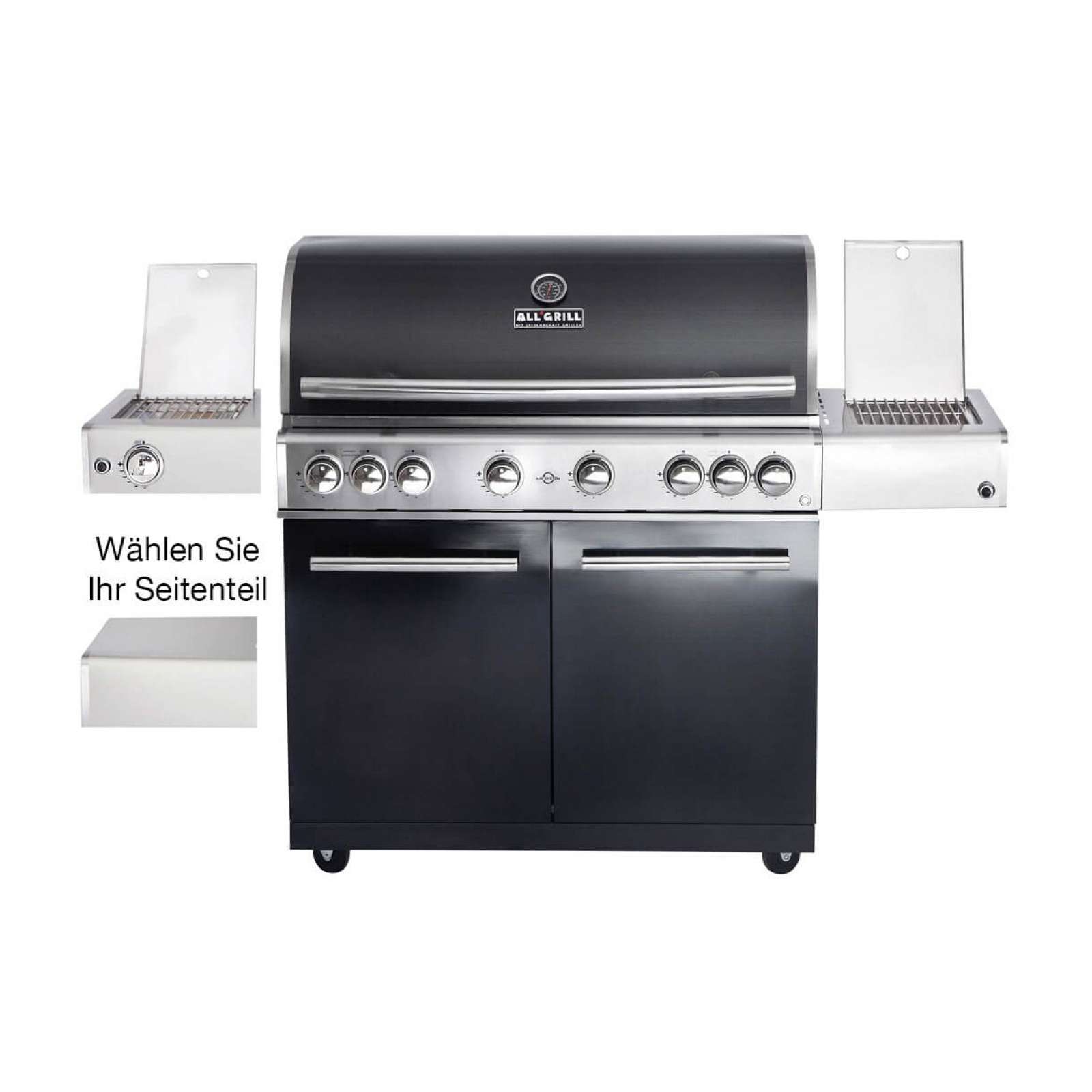 Allgrill Top-Line Modular CHEF XL Black Gasgrill 6 Brenner/Seitenkocher/Backburner