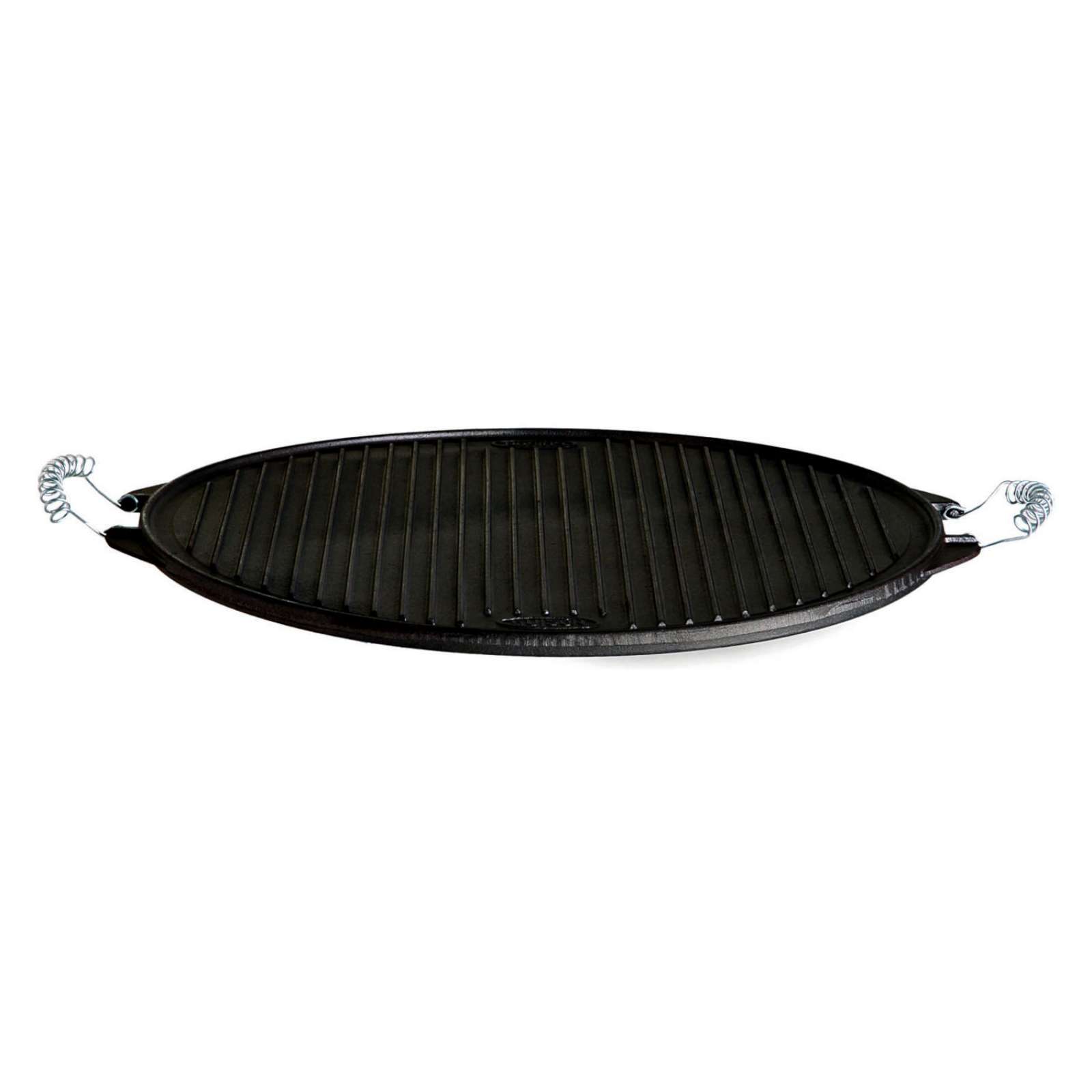 Gusseisenkuss® Light-Grillplatte aus Gusseisen Ø 25 cm Gussplatte Plancha geriffelt/glatt