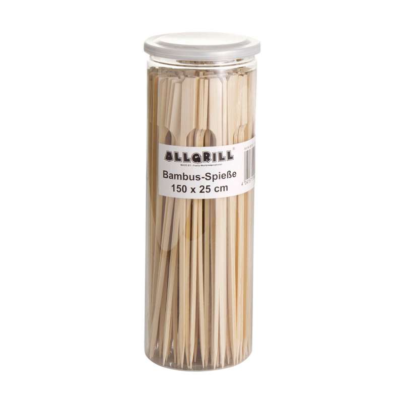 Allgrill 150 Stück Bambus-Spieße für Grill, BBQ und Fingerfood 23 cm