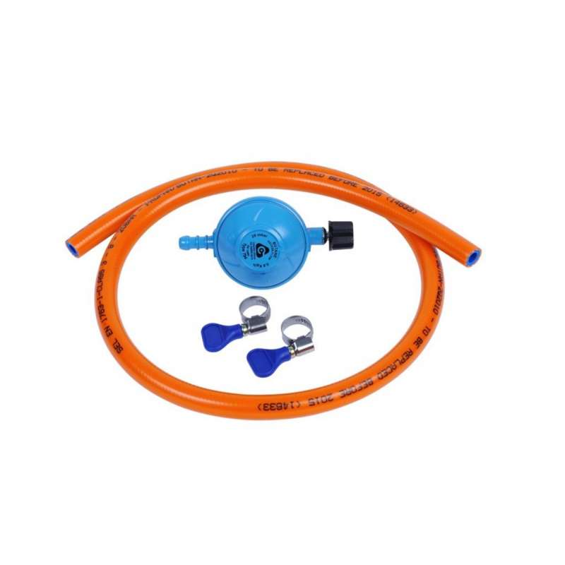 Cadac Universeller Gasdruckregler für CG-Gasflaschen 30 mbar mit Schlauch 1/4'' BSP Linksaußengewind