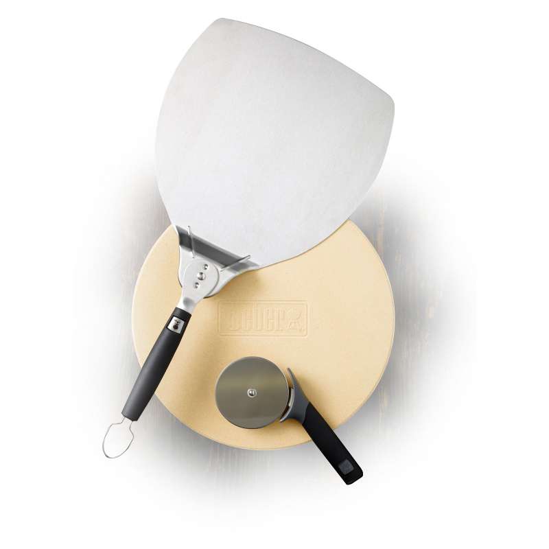Weber Vorteils-Set Pizzastein Rund ø 36,5 cm mit Pizzaheber und Pizzaschneider