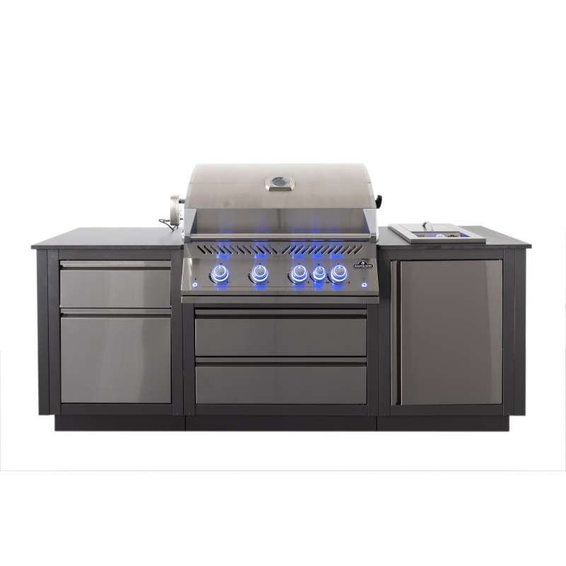 Napoleon Outdoor Küche Oasis Compact 105 mit BIG32 Einbaugrill und Einbau Sizzle Zone