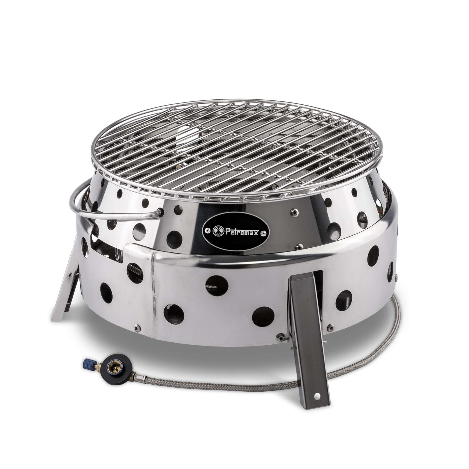 Petromax Atago Gasgrill Campinggrill mit Klappmechanismus und Piezo-Zündung Ø 28 cm