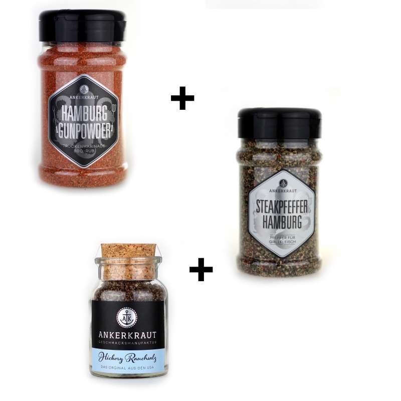 Ankerkraut 3er BBQ Rub Marinaden und Gewürze Set für Steaks
