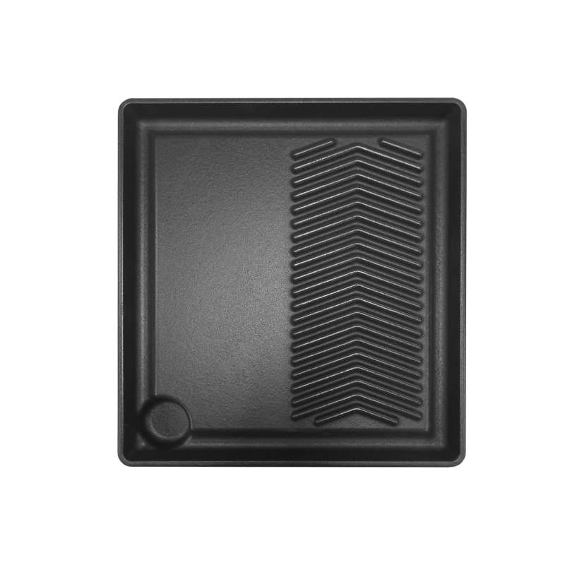 Gusseisenkuss® Grillplatte aus Gusseisen für Seitenkocher 35x32 cm Gussplatte Plancha geriffelt/glat
