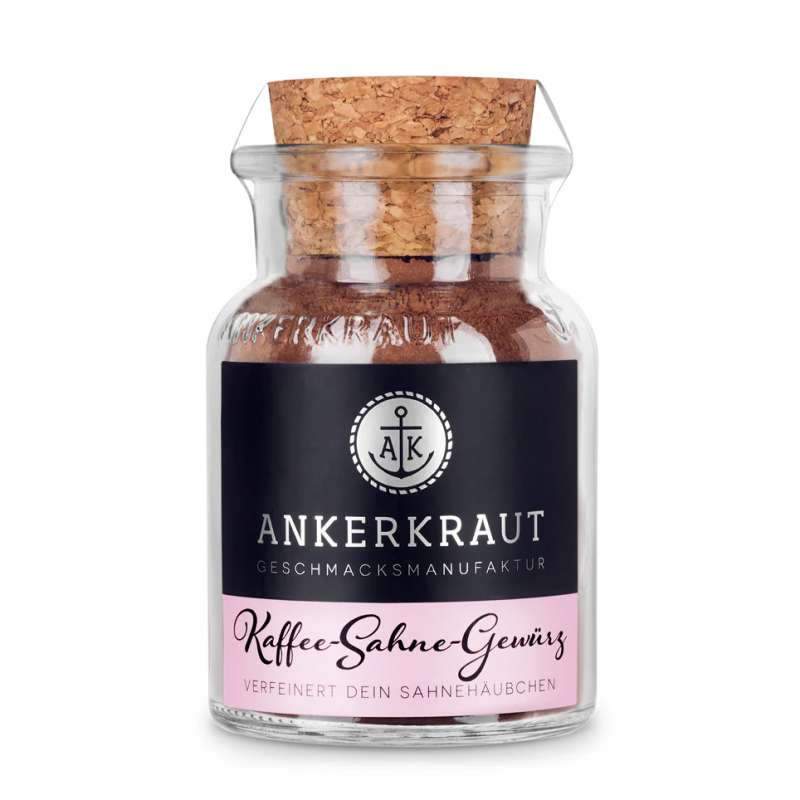 Ankerkraut Kaffee-Sahne-Gewürz Gewürzzubereitung für Sahne im Korkenglas 90 g