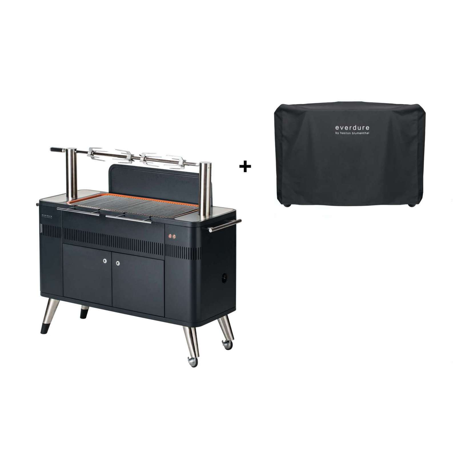 Everdure Holzkohlegrill HUB inkl. Premium Abdeckhaube