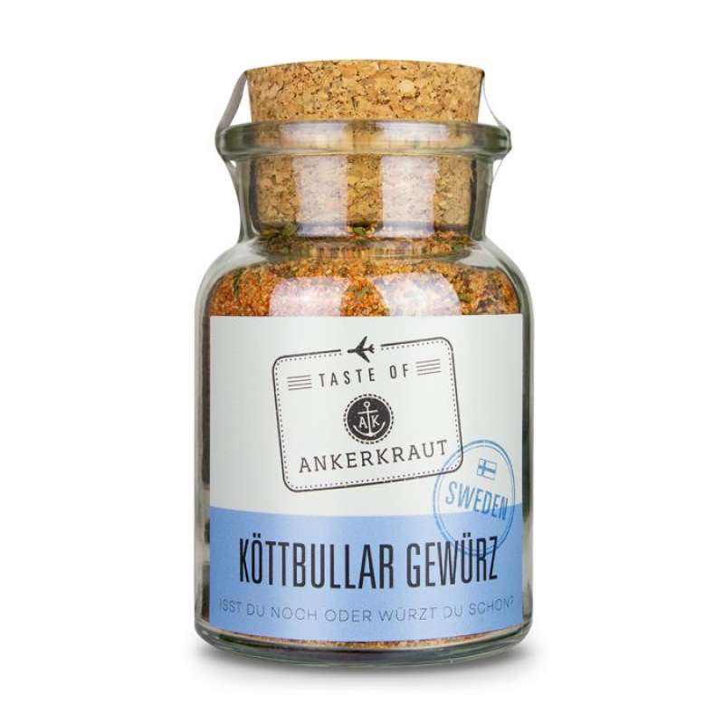 Ankerkraut Köttbullar Gewürz (Schweden) Gewürzzubereitung Gewürzmischung im Korkenglas 100 g