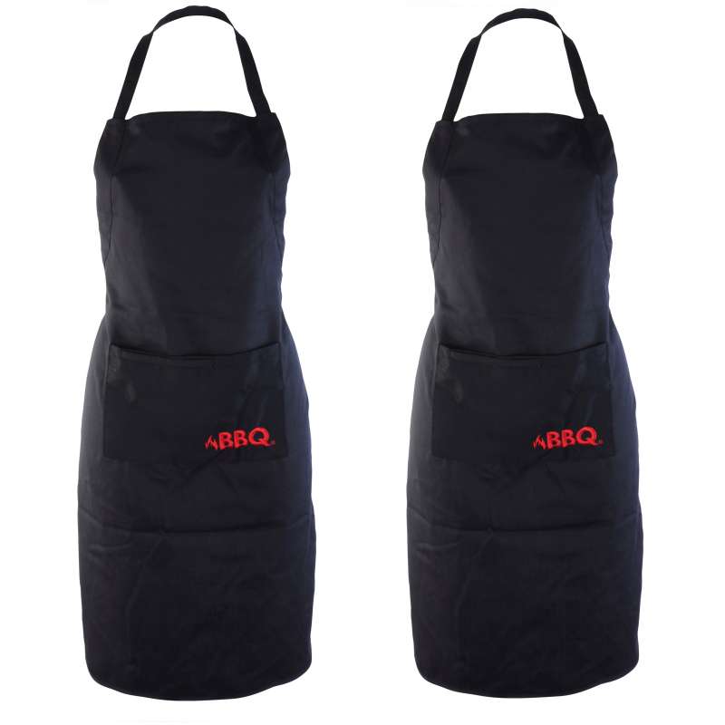 2 Stück Grillschürze BBQ 57 x 81 cm Kellnerschürze Kochschürze Latzschürze