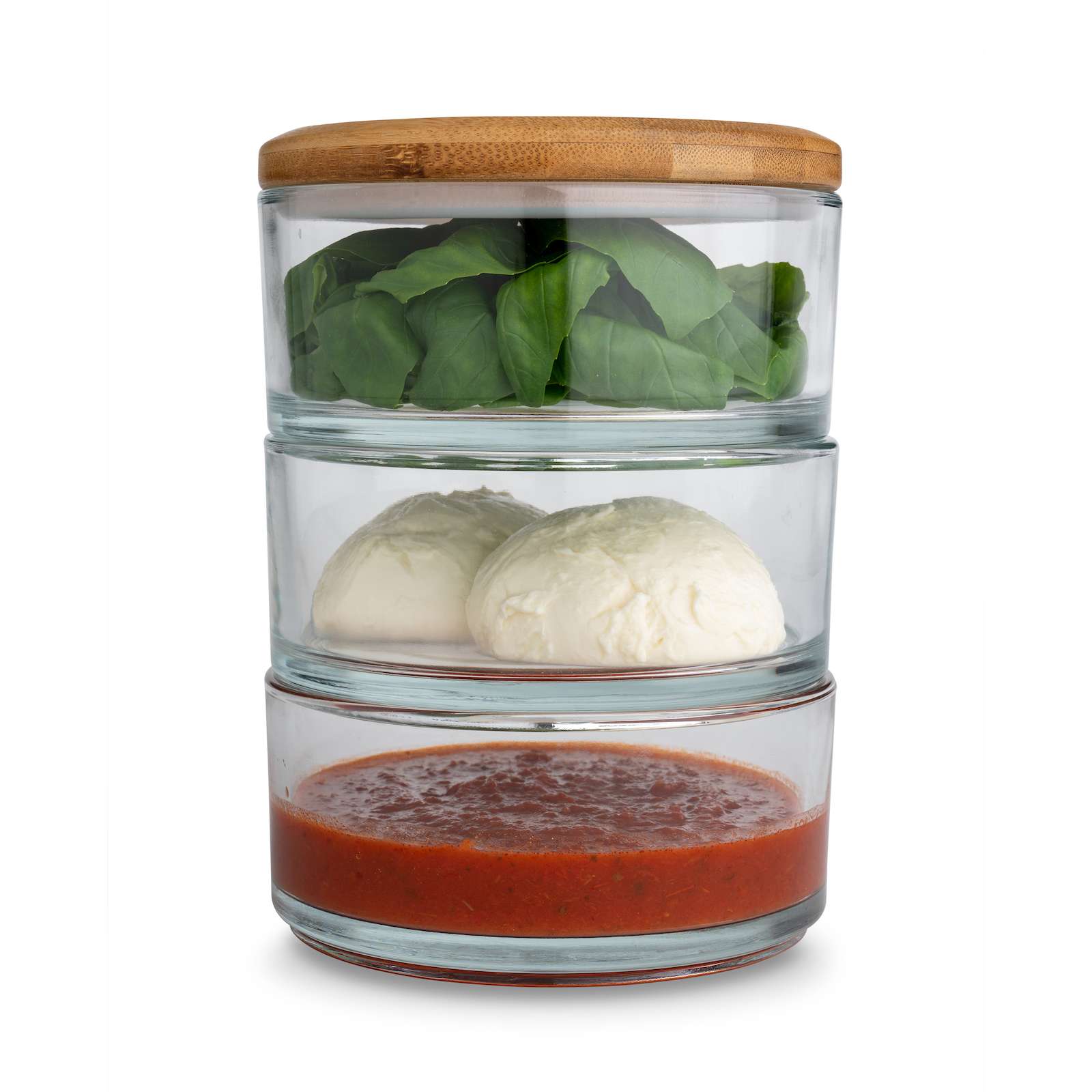 Ooni Stapelgefäß-Set Zutatenbehälter für Pizzateig und Zutaten 3-teilig mit Deckel