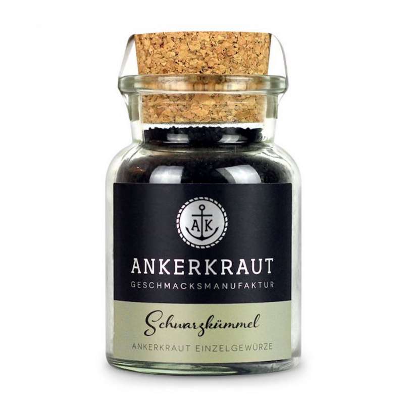 Ankerkraut Schwarzkümmel ganz Gewürz Korn Grillgewürz Korkenglas 80 g