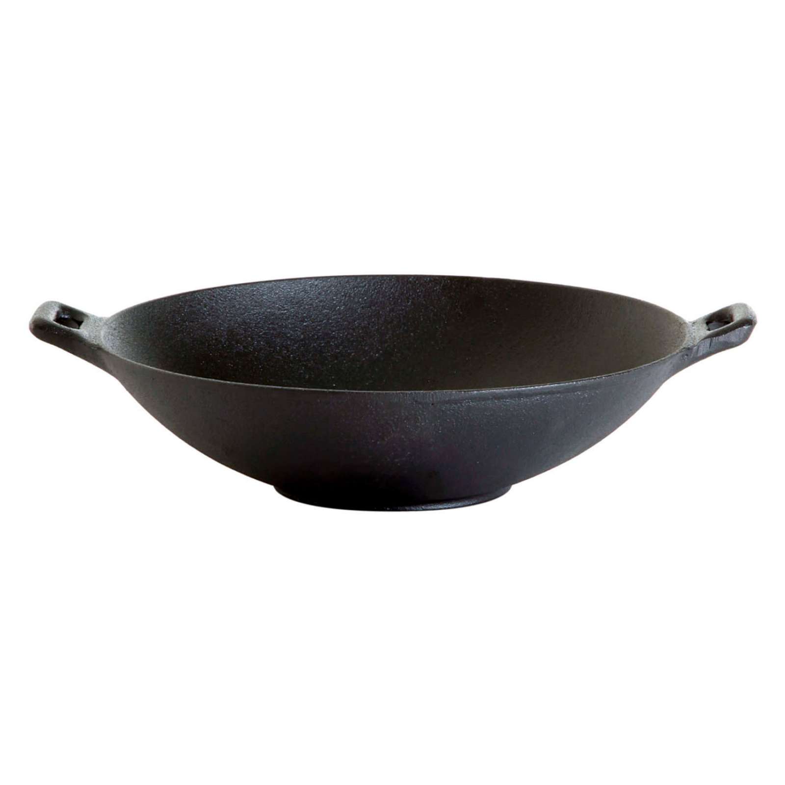 Gusseisenkuss® Gusseisenwok mit 2 Griffen Ø 25 cm Gusspfanne Gusseisen Wok