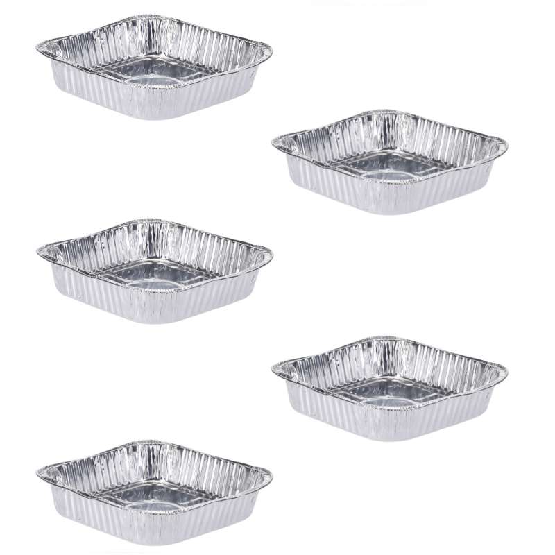 ALU Grillschale 5 Stück 20 x 20 x 4,5 cm Aluschale Grillteller Aluteller Grillplatte