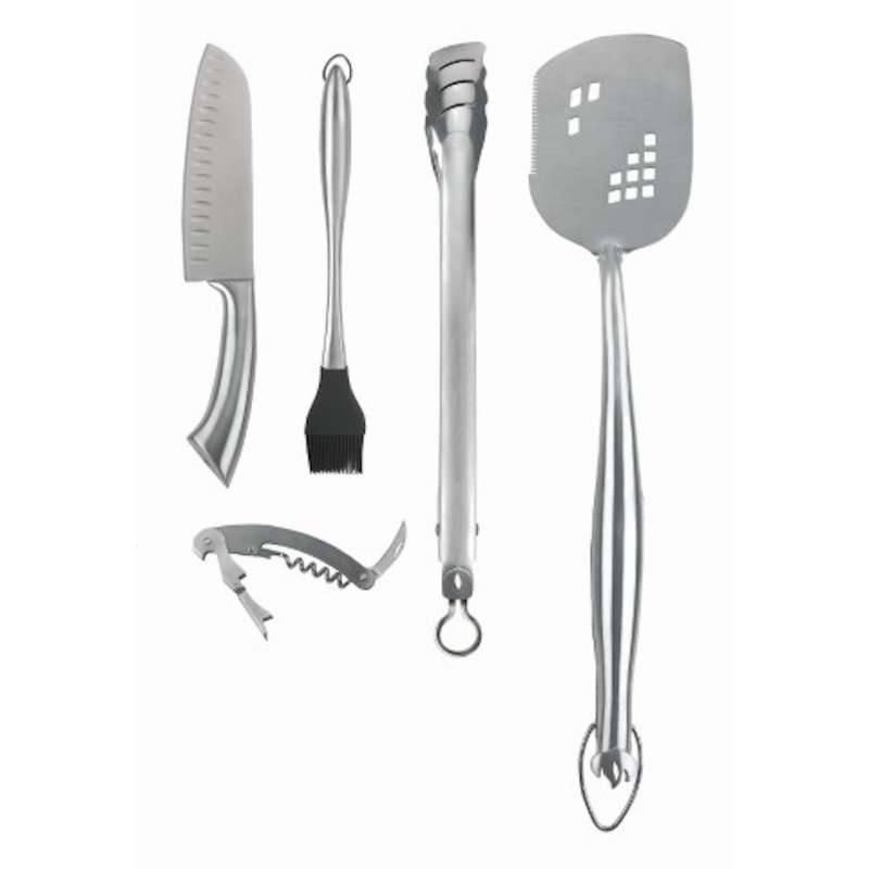 Napoleon Grillbesteck 70031 5 teilig Messer Wender Flaschenöffner aus Edelstahl