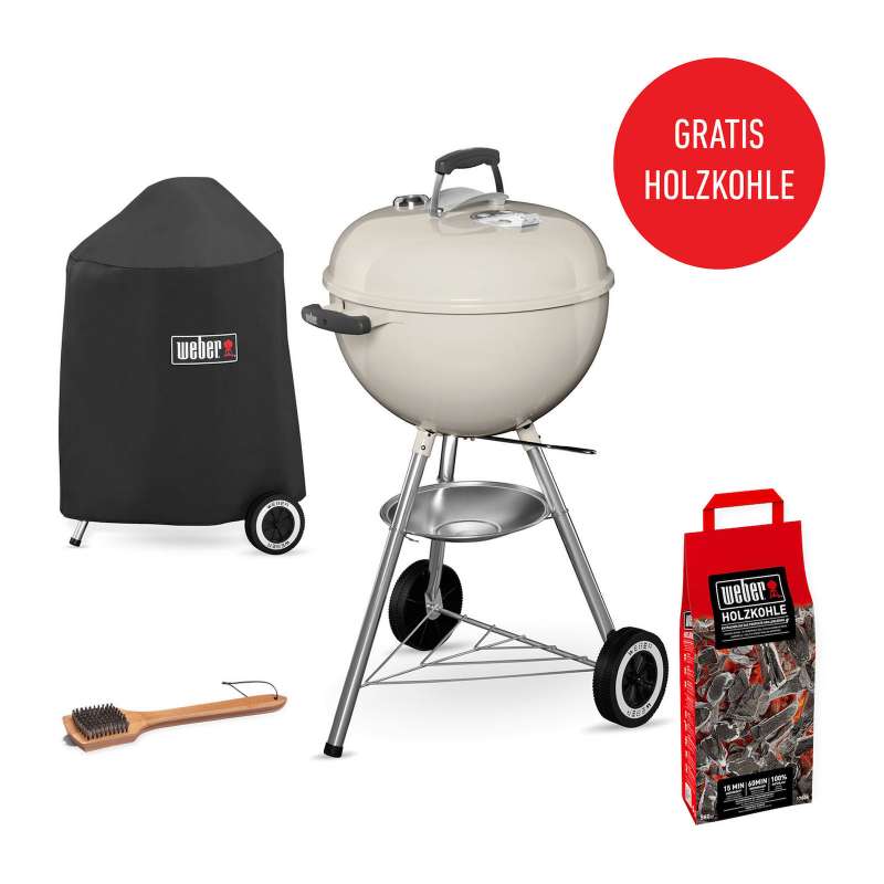 Weber Vorteils-Set Holzkohlegrill Original Kettle Ø 47 cm Ivory