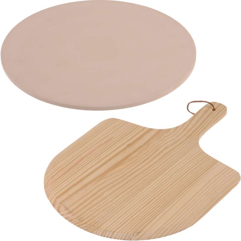 Pizzastein SET Schamottstein ø 33 cm Pizzaschaufel Brotbackstein Pizzaofen Flammkuchen