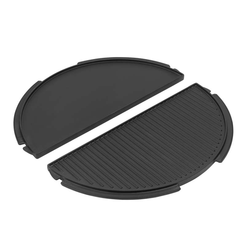 Big Green Egg Halbrunde Gusseisengrillplatte Half Cast Iron Plancha XL für EGG XLarge 2-seitig