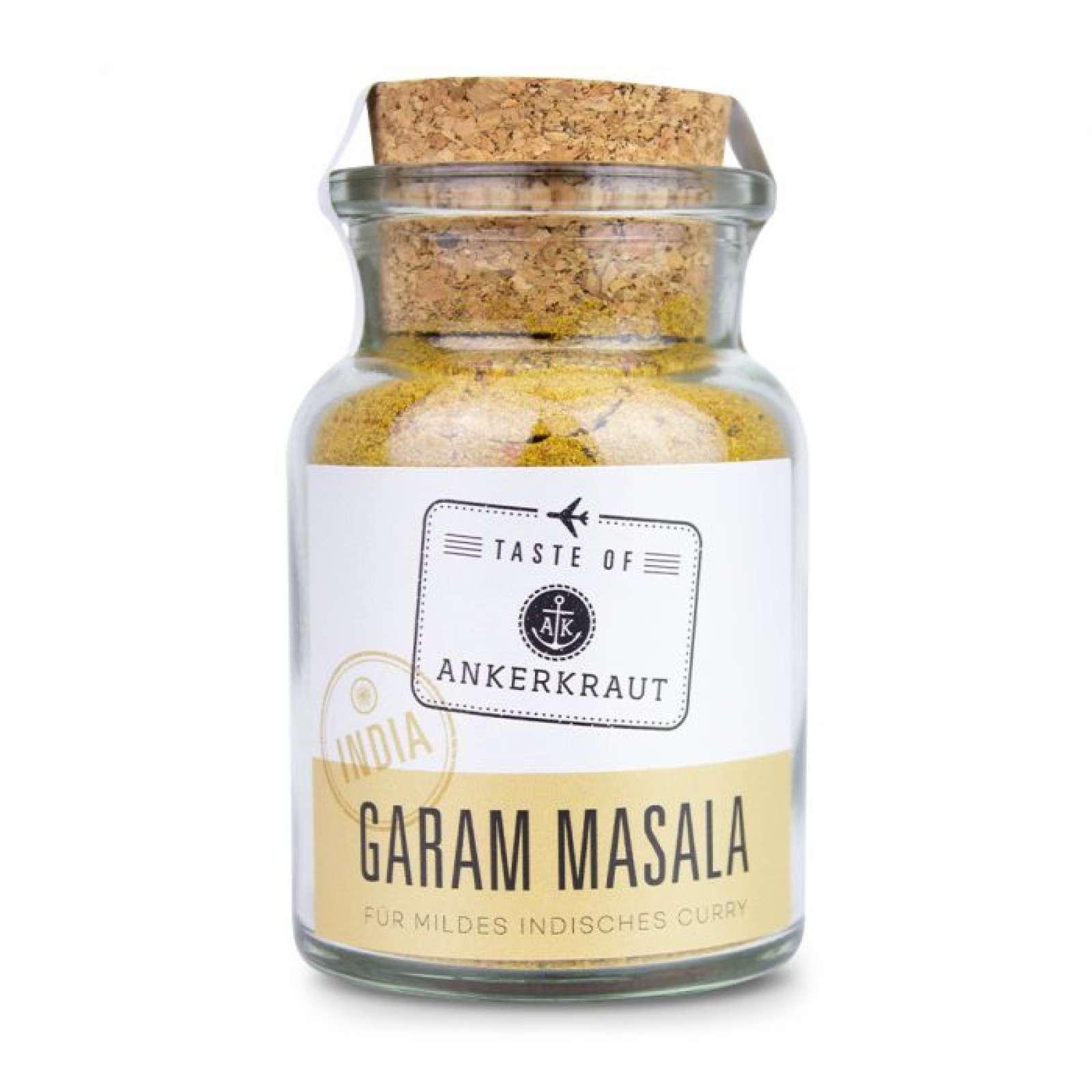 Ankerkraut Garam Masala (Indien) Gewürzzubereitung Gewürzmischung für Curry im Korkenglas 75 g