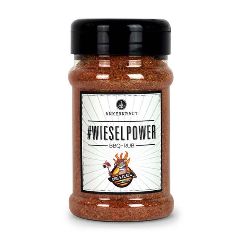Ankerkraut Wieselpower Gewürzmischung BBQ Rub Gewürzzubereitung für Fleisch im Streuer 200 g