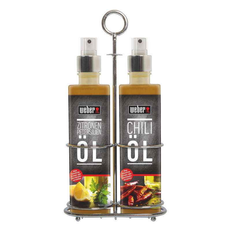 Weber Geschenkset 2er Rack Ölspray Chili-Öl und Zitronen-Petersilie Öl 08053