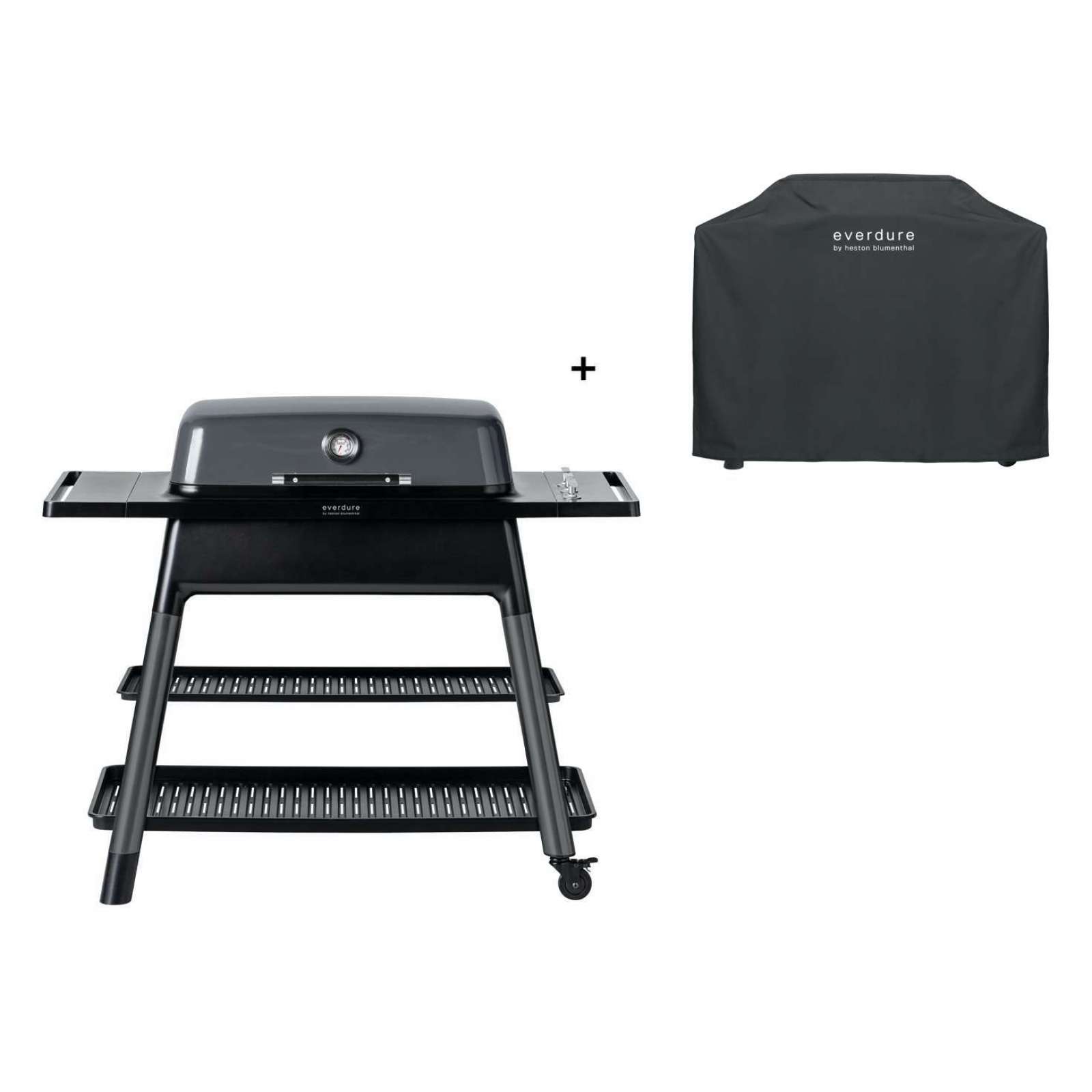 Everdure Furnace Gasgrill 3-Brenner mit Doppelboden Farbe Graphite inkl. Premium Abdeckhaube