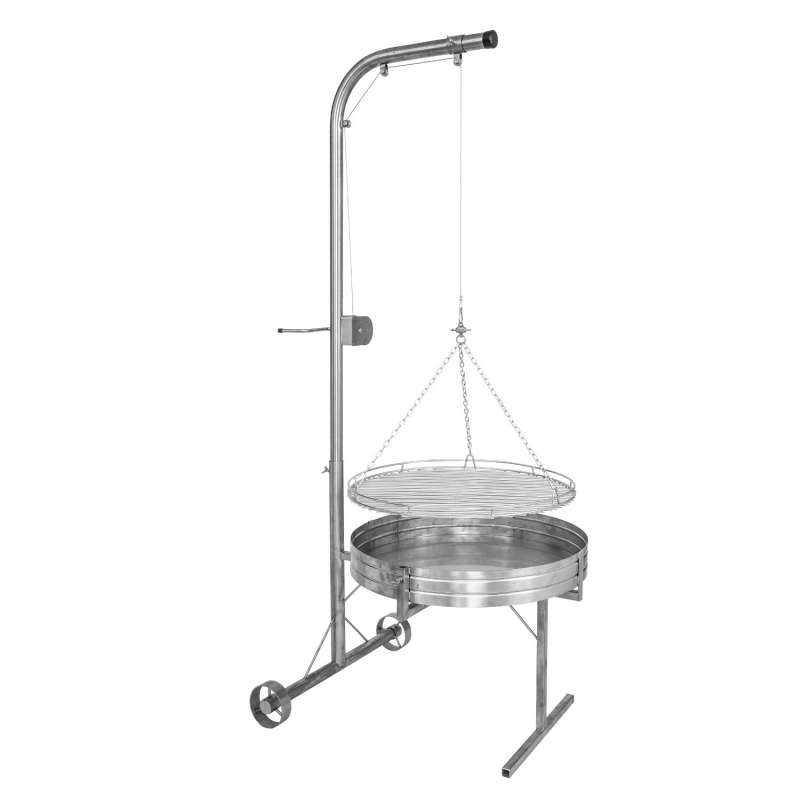 Schneider fahrbare Grillstation aus Edelstahl Grillrost Ø 70 cm Schwenkgrill Schwenker